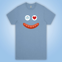 Bratwurst Smiley Shirt - blau